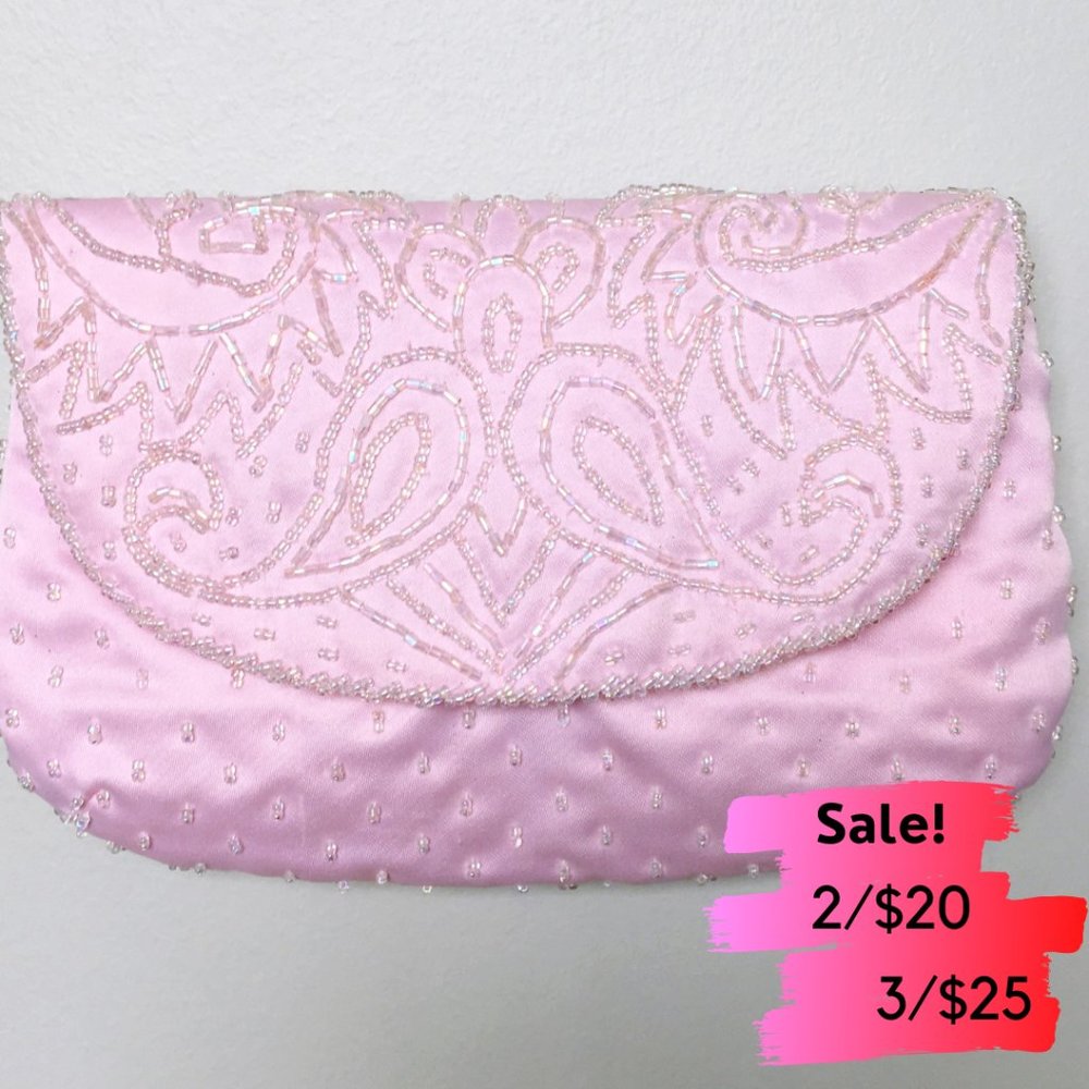 📌BUNDLE SALE Vintage Pink Sequin Clutch